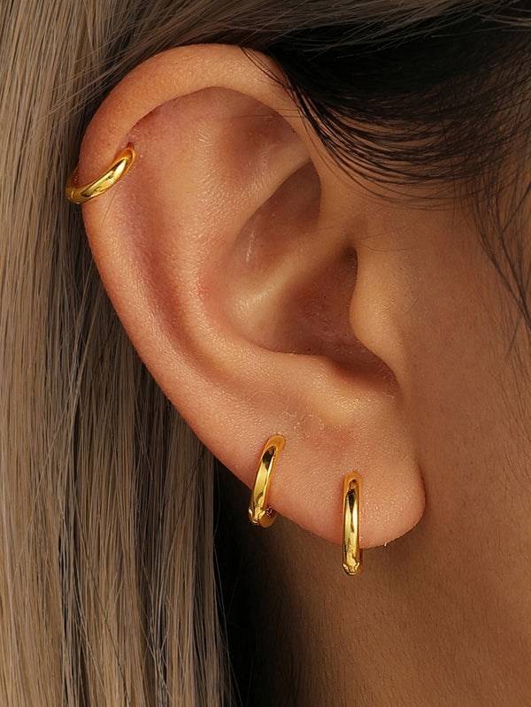 Emilie – Pendientes de oro fino con un suave brillo.