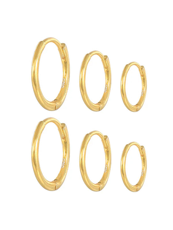 Emilie – Pendientes de oro fino con un suave brillo.