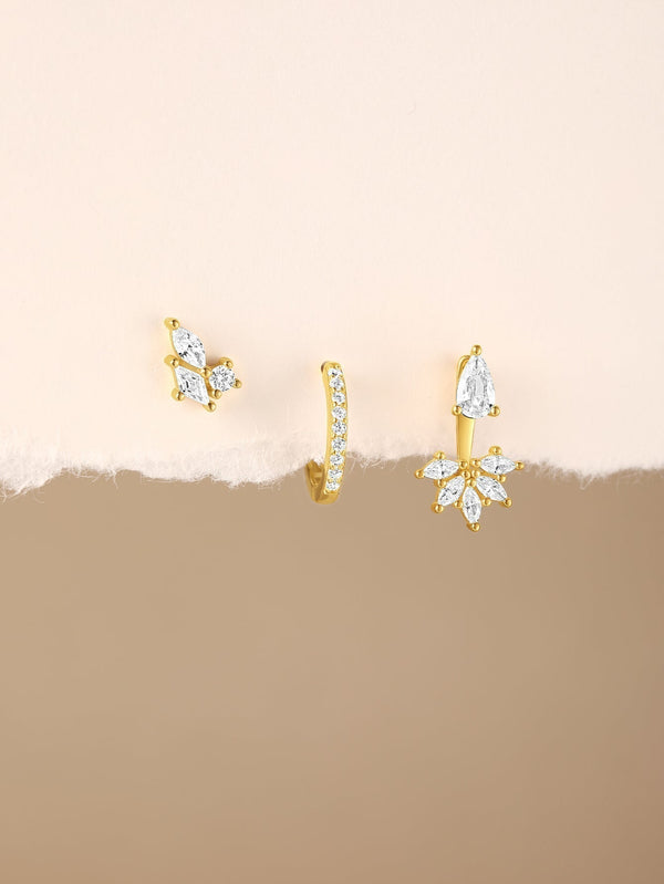 Magda – Pendientes de oro delicados con un suave brillo.