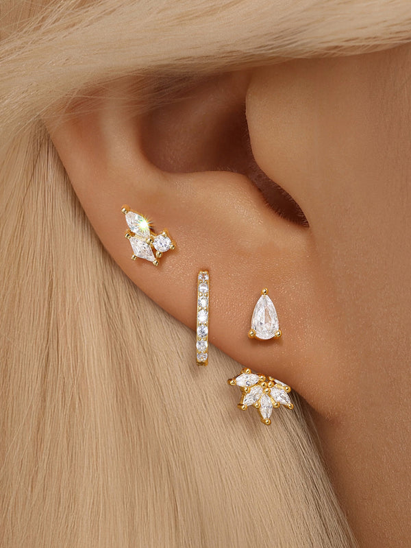 Magda – Pendientes de oro delicados con un suave brillo.