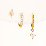 Veronika – Pendientes de oro delicados con brillo.