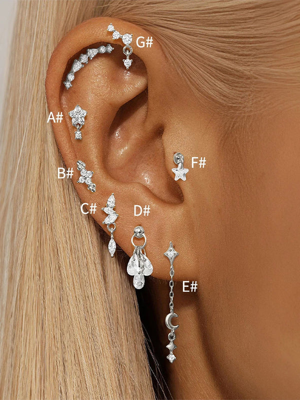 Selina – Pendientes de oro delicados con detalle móvil.