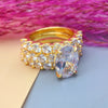 Greta – Anillo de diamante plateado con ornamento.