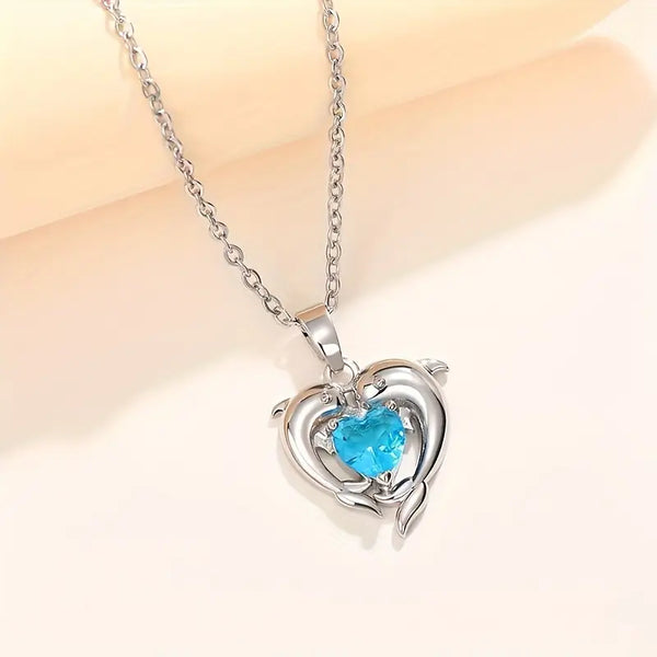 Amira – Colgante en forma de corazón con zafiro.