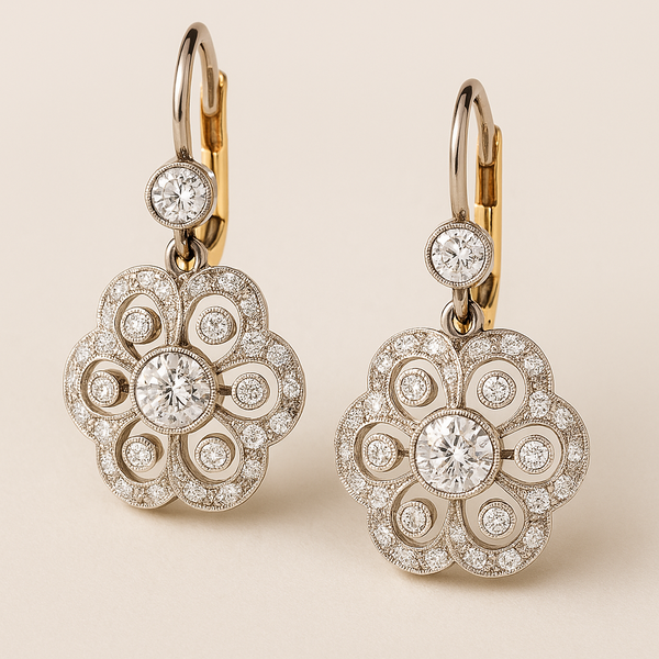 Magdaléna - Pendientes de mandala de cristal vintage