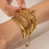 Tereza – Pulseras doradas con efecto de cadena doble.