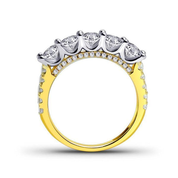Amélie – Anillo de diamante delicado con adornos de corona.