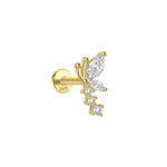 Eva-Marie – Pendientes dorados delicados con forma fluida.