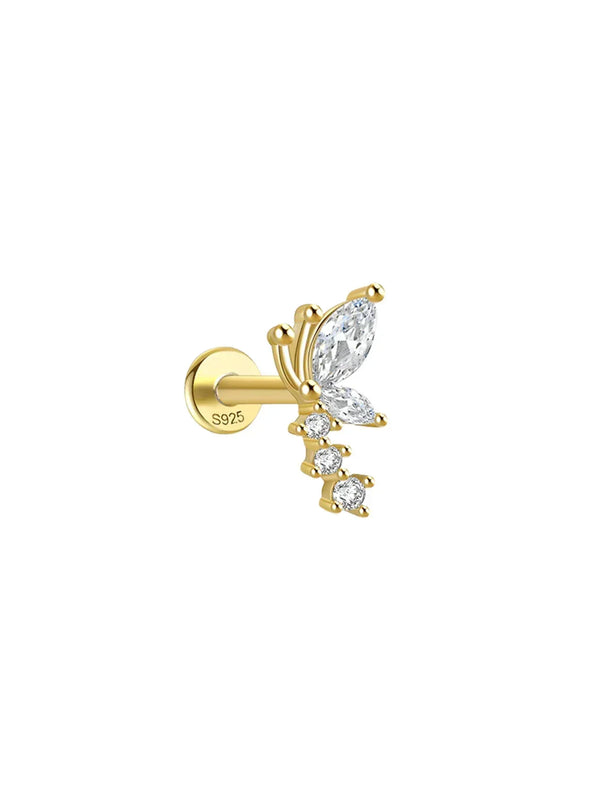 Eva-Marie – Pendientes dorados delicados con forma fluida.
