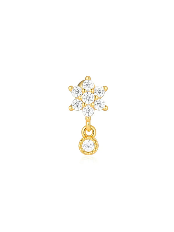 Eva-Marie – Pendientes dorados delicados con forma fluida.