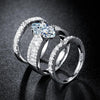 Verena – Conjunto de anillos con cristal y acentos dorados.