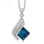 Marlena – Conjunto de joyas con zafiro cuadrado.
