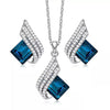 Marlena – Conjunto de joyas con zafiro cuadrado.