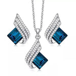 Marlena – Conjunto de joyas con zafiro cuadrado.