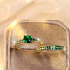 Conjunto de Anillos Duo Serena Esmeralda | Oro
