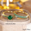 Conjunto de Anillos Duo Serena Esmeralda | Oro