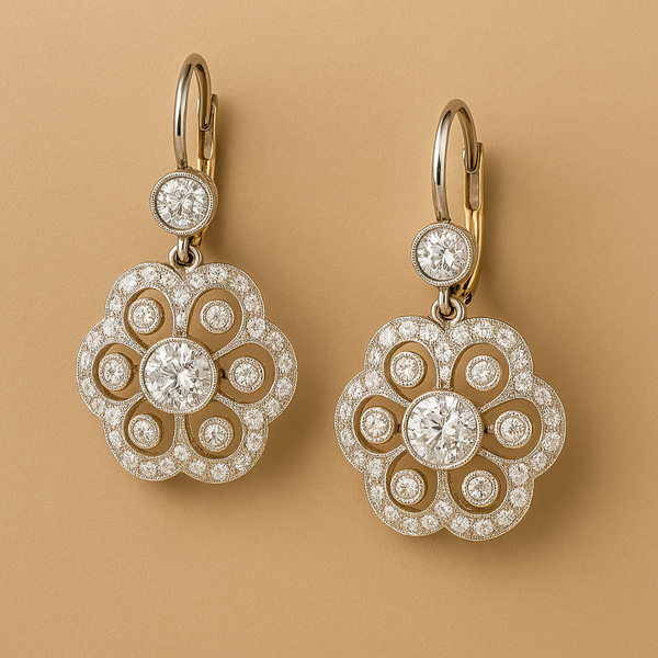 Magdaléna - Pendientes de mandala de cristal vintage