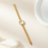 Isabella – Reloj dorado con pulsera de eslabones redonda.