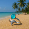 Anillo de Plata con Cola de Ópalo Ajustable