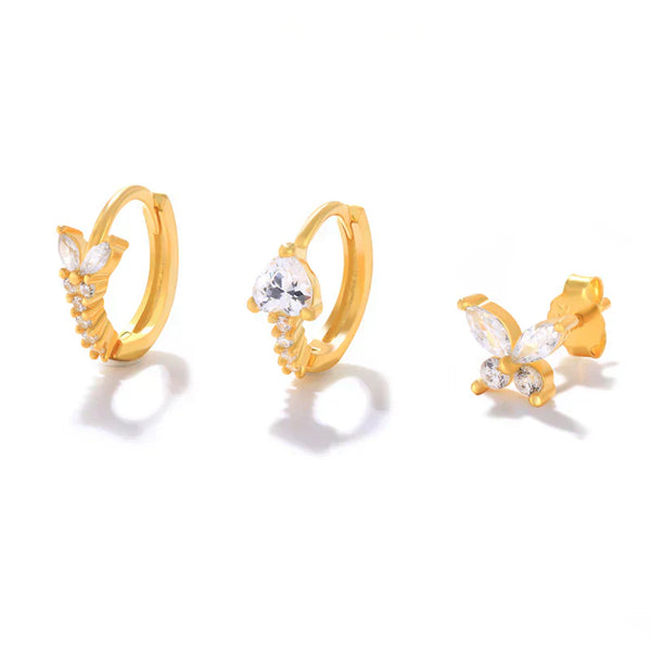 Eva-Marie – Pendientes dorados delicados con forma fluida.