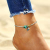 Pulsera Ankle de Estrella y Concha con Piedras