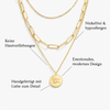 Lea – Collar de múltiples capas en oro suave con líneas elegantes.