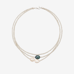 Helene – A delicate multi-strand pearl necklace with harmonious natural tones.