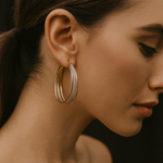 Lia - Pendientes de aro dorados