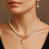 Fabienne - Collar de perlas + conjunto de pendientes