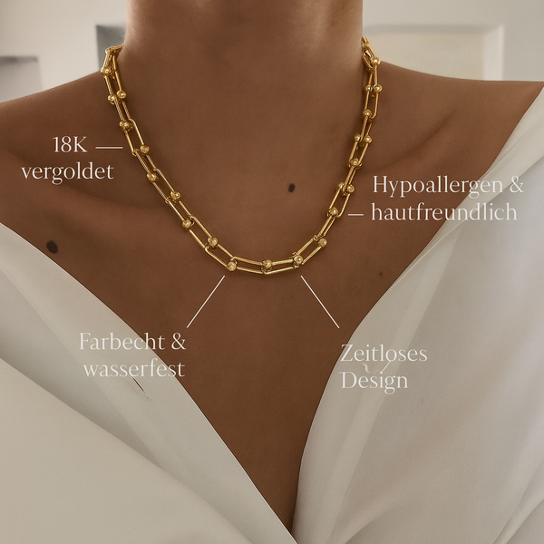 Alexandra - Exclusiva cadena de collar dorado