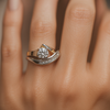 Karolína - Gold and Silver Irregular Zircon Vintage Ring