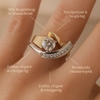 Karolína - Anillo Vintage Irregular de Zirconio en Oro y Plata