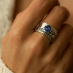 Gertruda - Anillo de meditación de gema checa