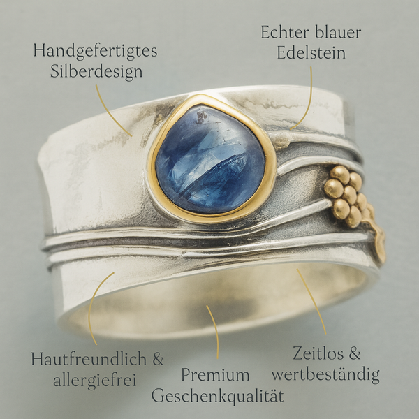 Gertruda - Anillo de meditación de joya checa