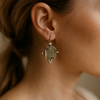 Julia - Pendientes Vintage de Perlas Verdes