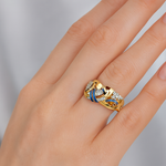 Marie - Anillo Vintage de Zircón Dorado
