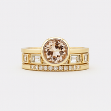Colette - Conjunto de anillos de cristal dorado