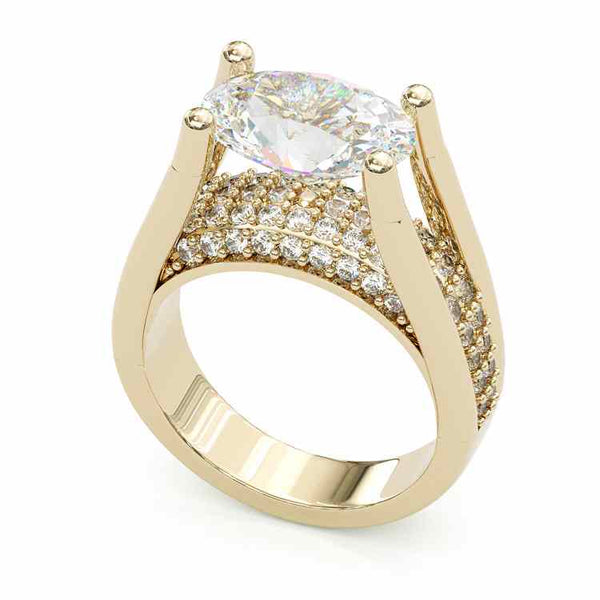 Viktorie – Anillo brillante con acentos laterales.