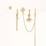 Clarissa – Pendientes de oro con forma cuadrada delicada.