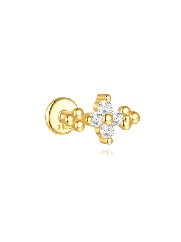 Selina – Pendientes de oro delicados con detalle móvil.
