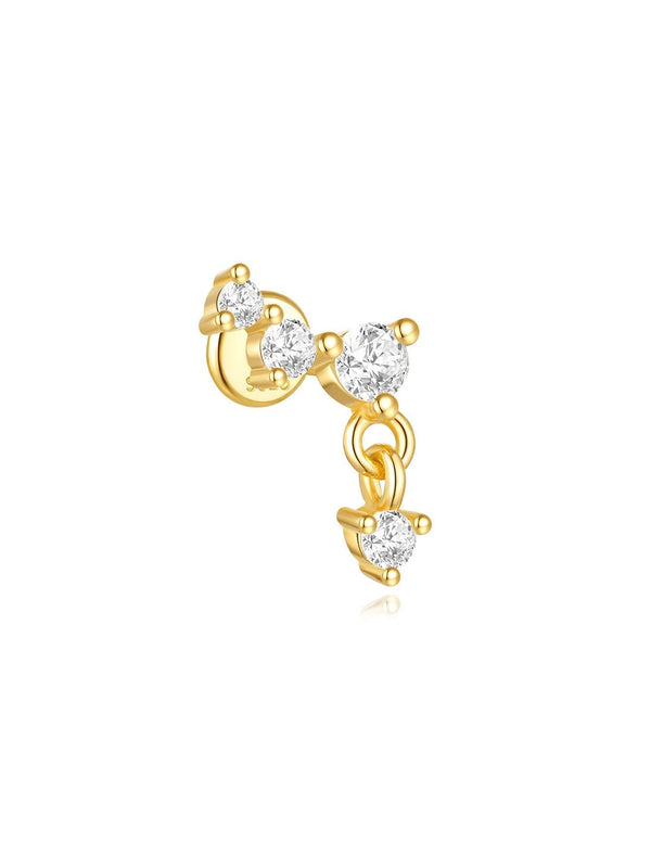 Selina – Pendientes de oro delicados con detalle móvil.