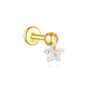 Selina – Pendientes de oro delicados con detalle móvil.