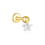 Selina – Pendientes de oro delicados con detalle móvil.