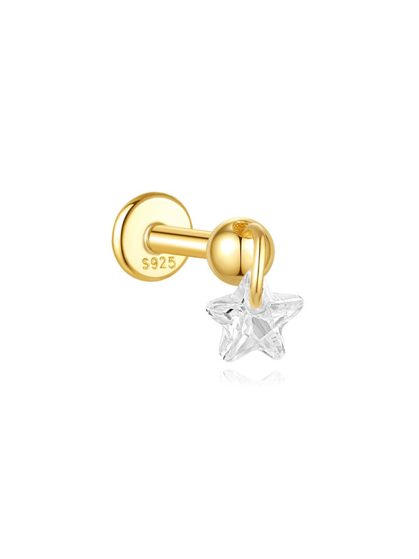 Selina – Pendientes de oro delicados con detalle móvil.