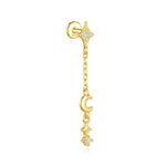 Selina – Pendientes de oro delicados con detalle móvil.