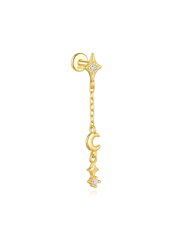 Selina – Pendientes de oro delicados con detalle móvil.