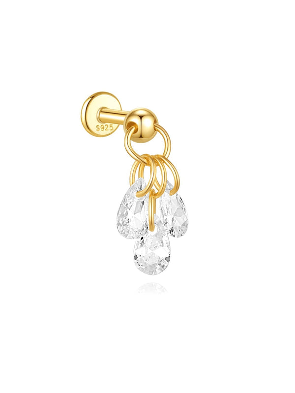 Selina – Pendientes de oro delicados con detalle móvil.