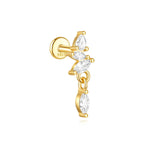 Selina – Pendientes de oro delicados con detalle móvil.