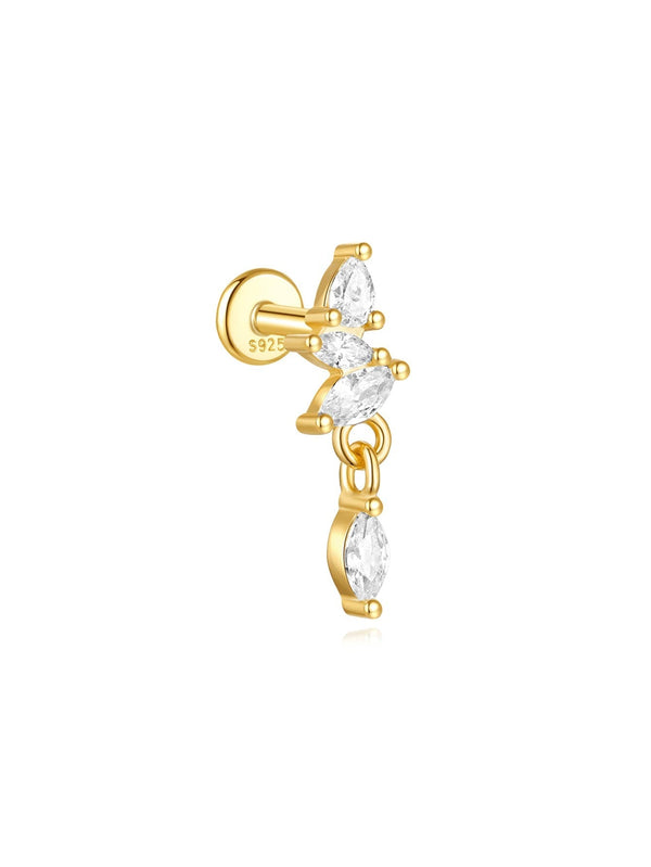 Selina – Pendientes de oro delicados con detalle móvil.