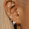 Selina – Pendientes de oro delicados con detalle móvil.